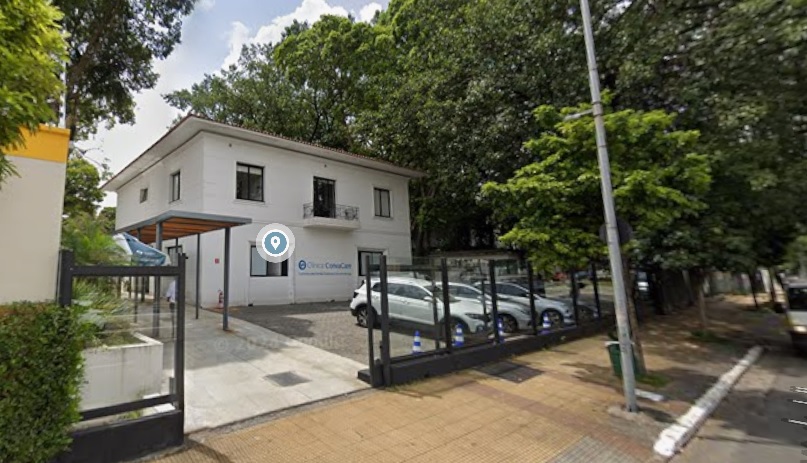 a building with a parking lot
